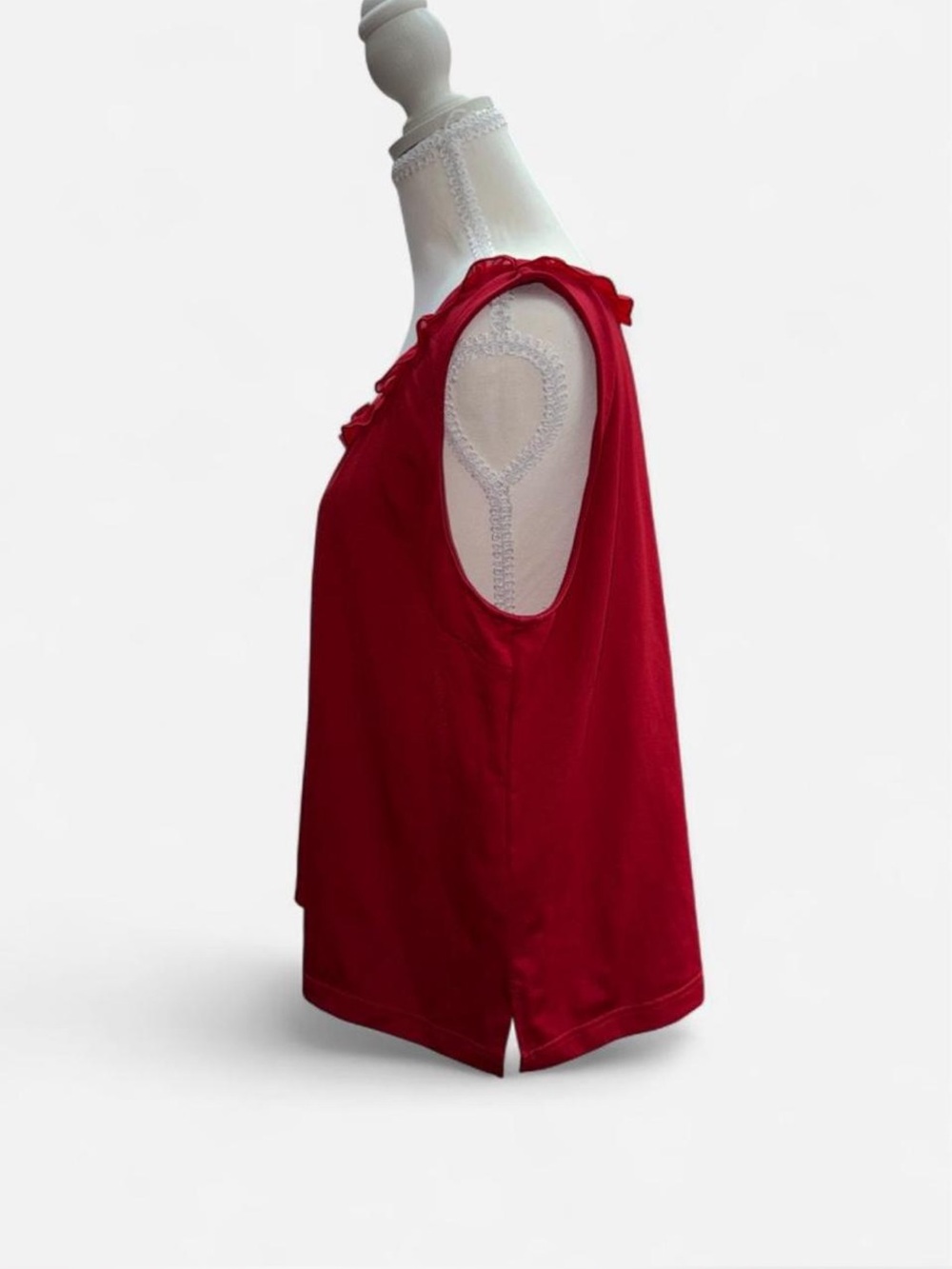 Joan Rivers Red Ruffle Neck Tank Top - Picture 6 of 6